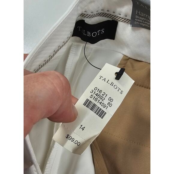 NWT talbots Hampshire ankle picket lined white dress pants stretch comfort 14 - Picture 7 of 9